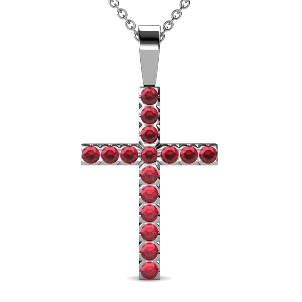 Aja Ruby Cross Pendant 