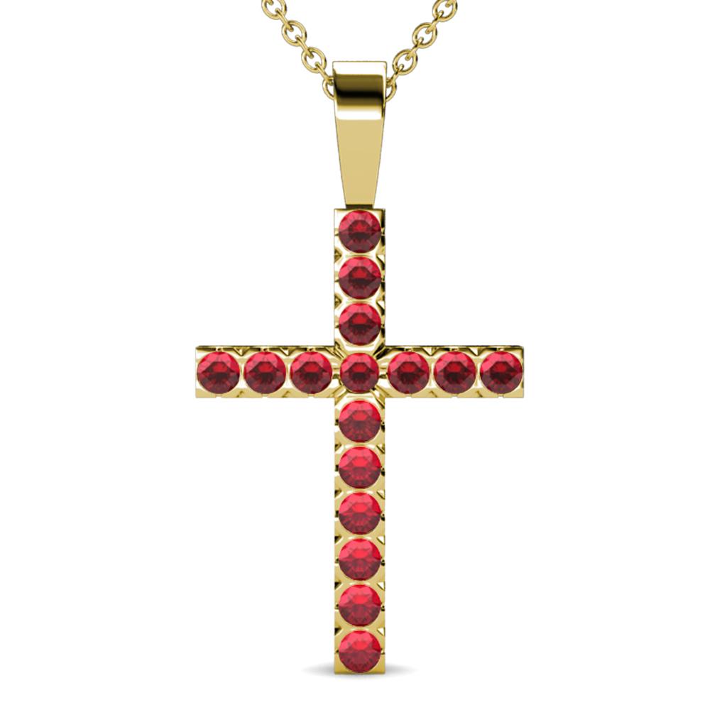 Aja Ruby Cross Pendant 