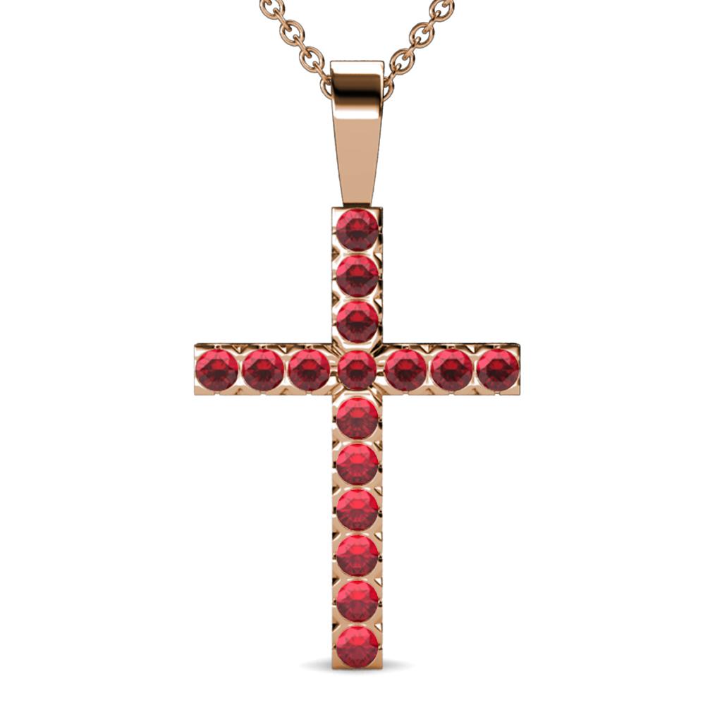 Aja Ruby Cross Pendant 