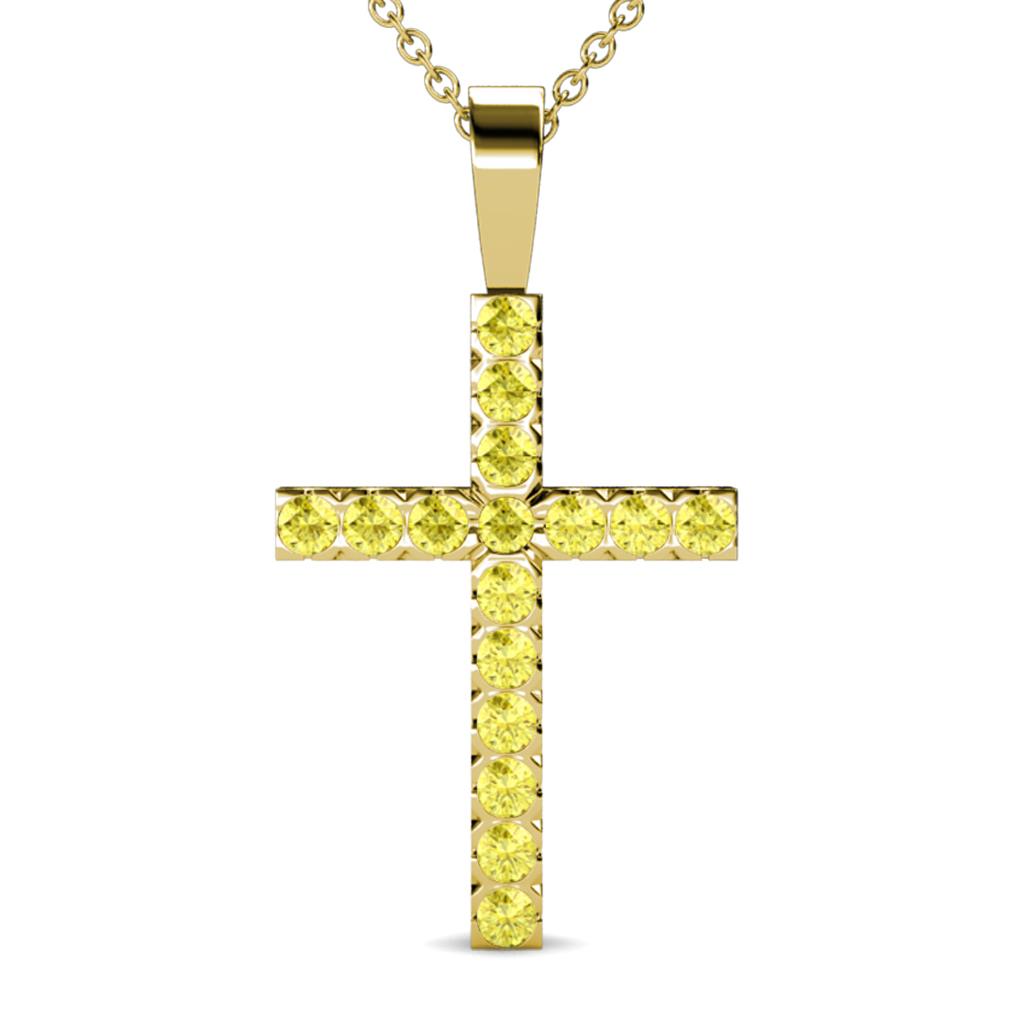 Aja Yellow Sapphire Cross Pendant 