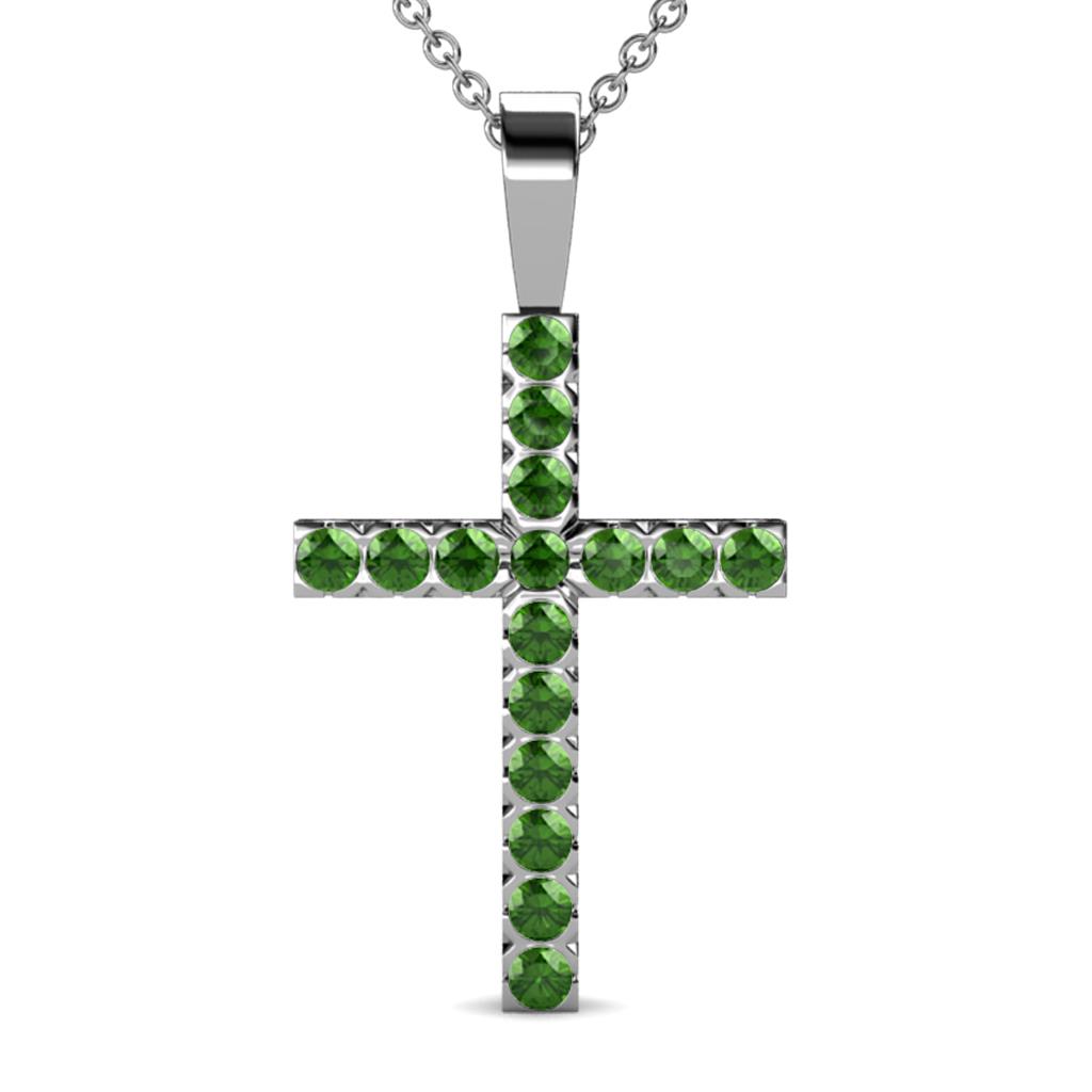 Aja Green Garnet Cross Pendant 