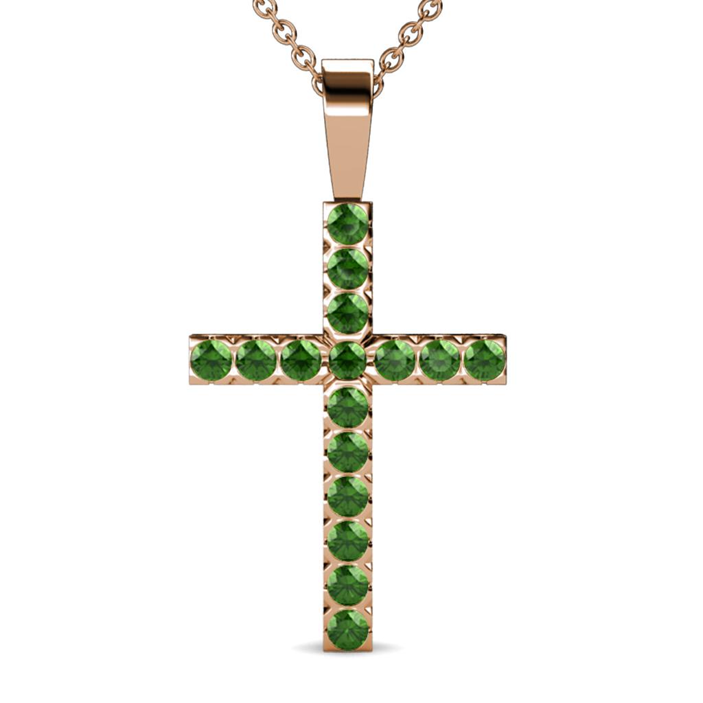 Aja Green Garnet Cross Pendant 