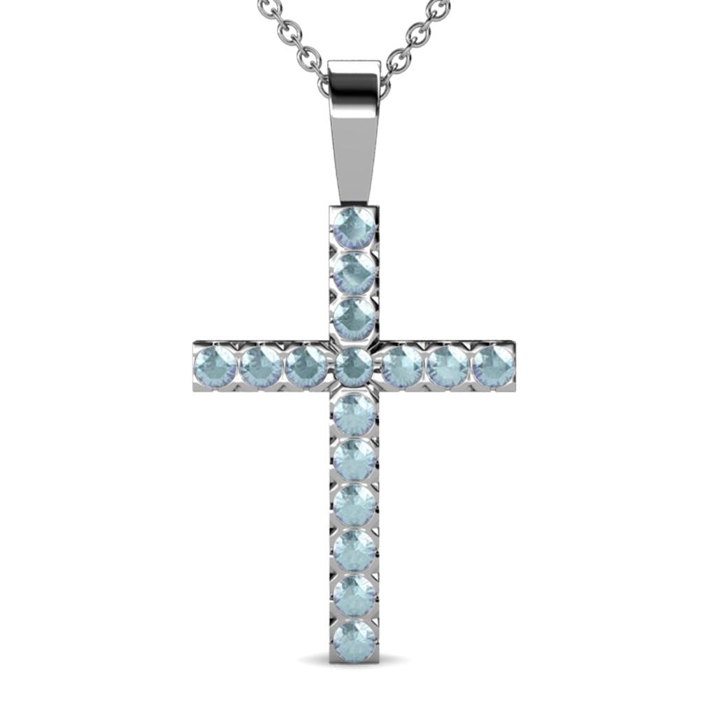 Aja Aquamarine Cross Pendant 