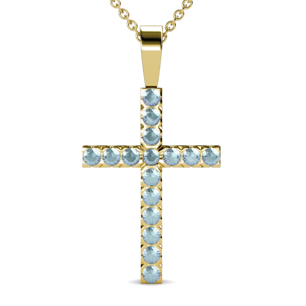 Aja Aquamarine Cross Pendant 