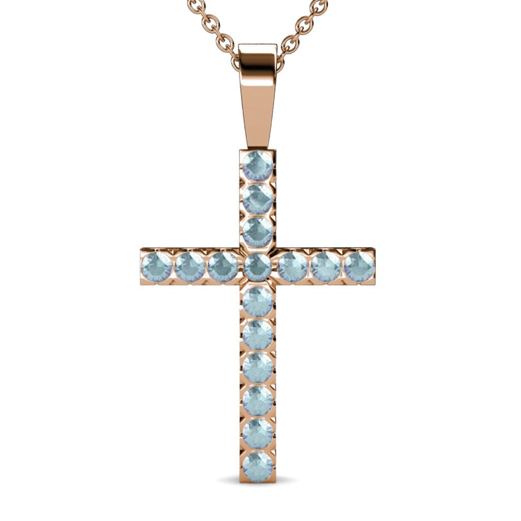 Aja Aquamarine Cross Pendant 
