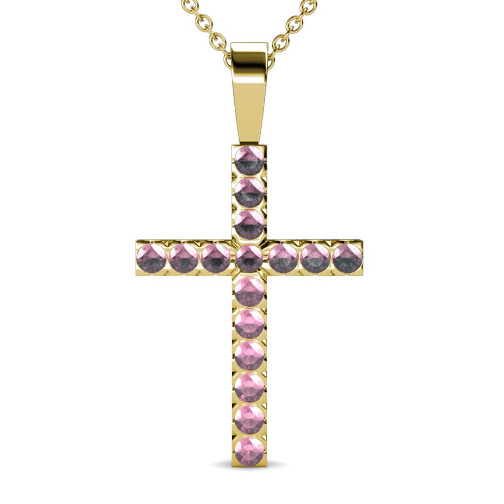 Aja Pink Tourmaline Cross Pendant 