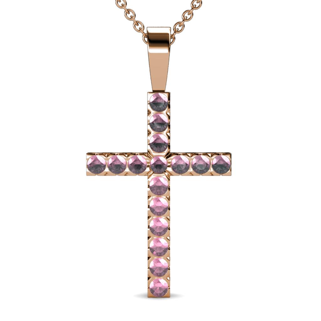 Aja Pink Tourmaline Cross Pendant 