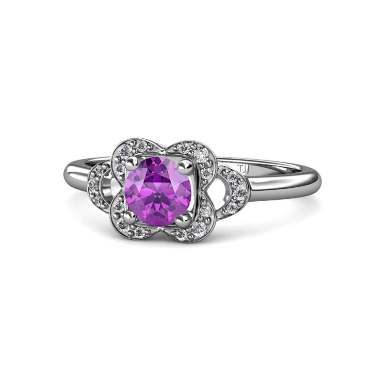 Kyra Signature Amethyst and Diamond Engagement Ring 