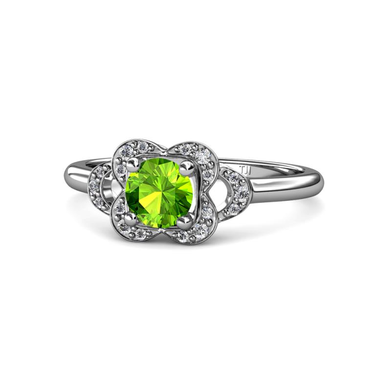 Kyra Signature Peridot and Diamond Engagement Ring 