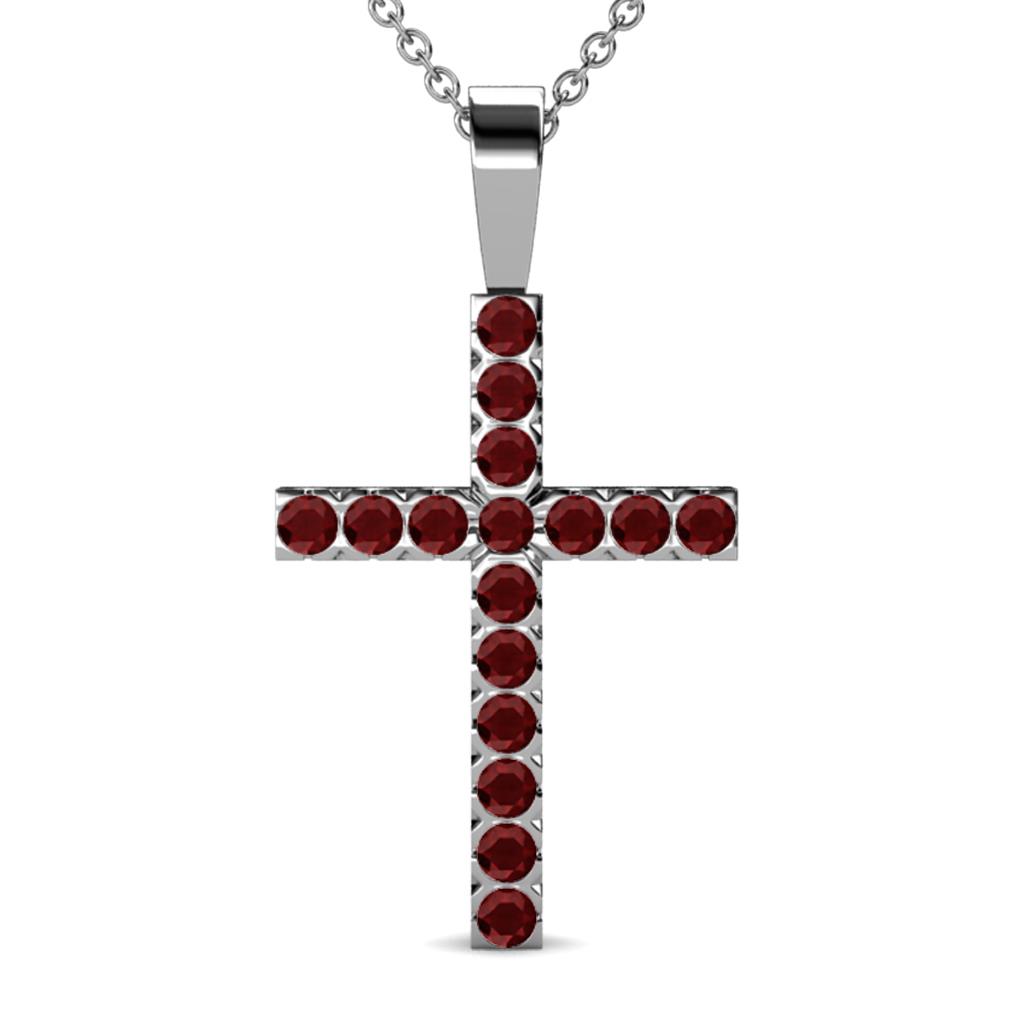 Aja Red Garnet Cross Pendant 