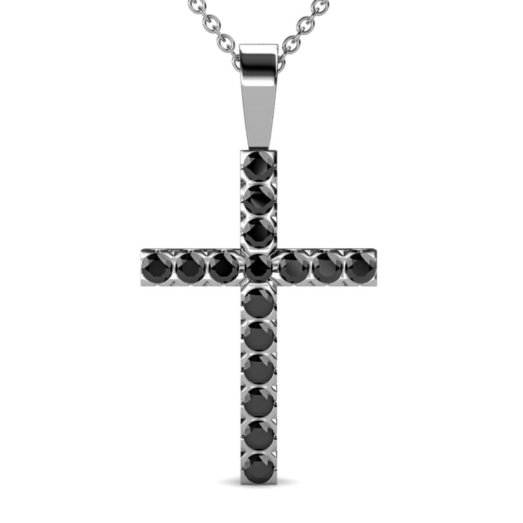 Aja Black Diamond Cross Pendant 