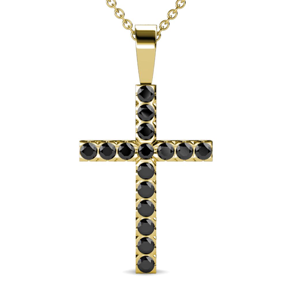 Aja Black Diamond Cross Pendant 