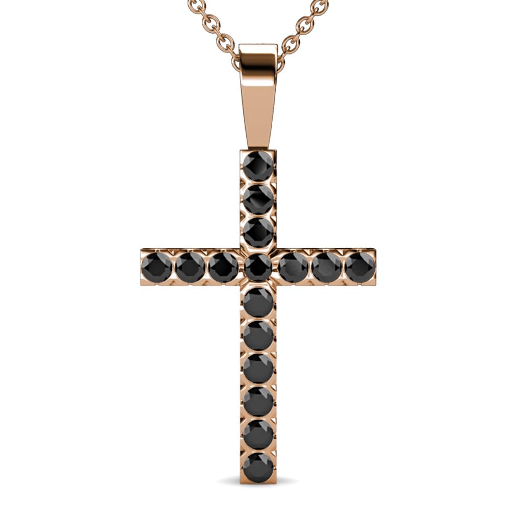 Aja Black Diamond Cross Pendant 