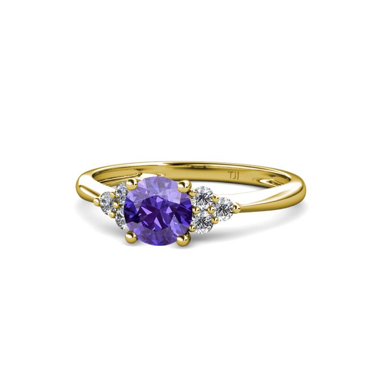 Eve Signature 6.50 mm Iolite and Diamond Engagement Ring 