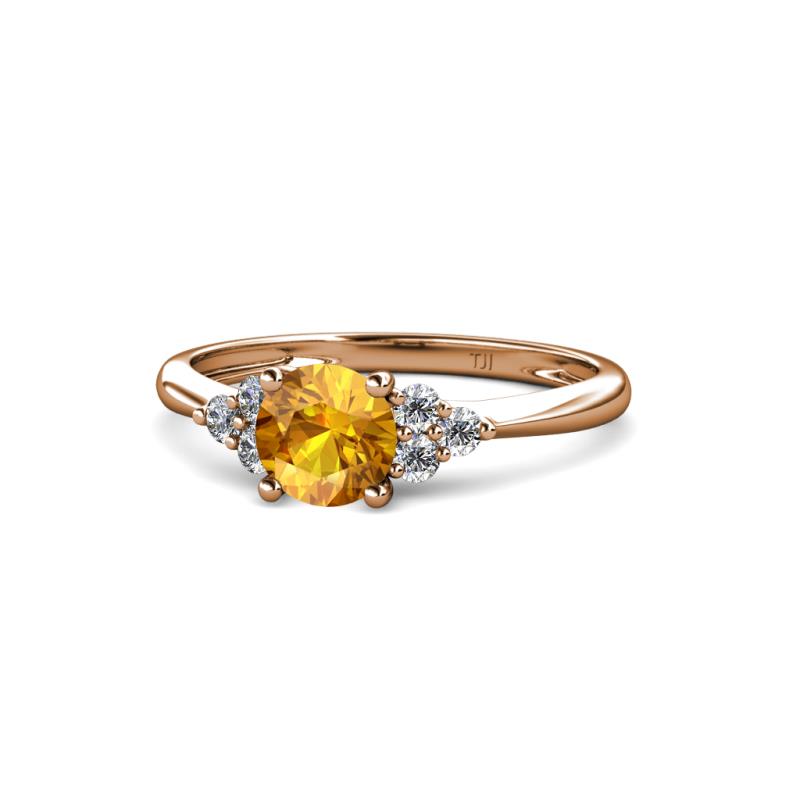 Eve Signature 6.50 mm Citrine and Diamond Engagement Ring 