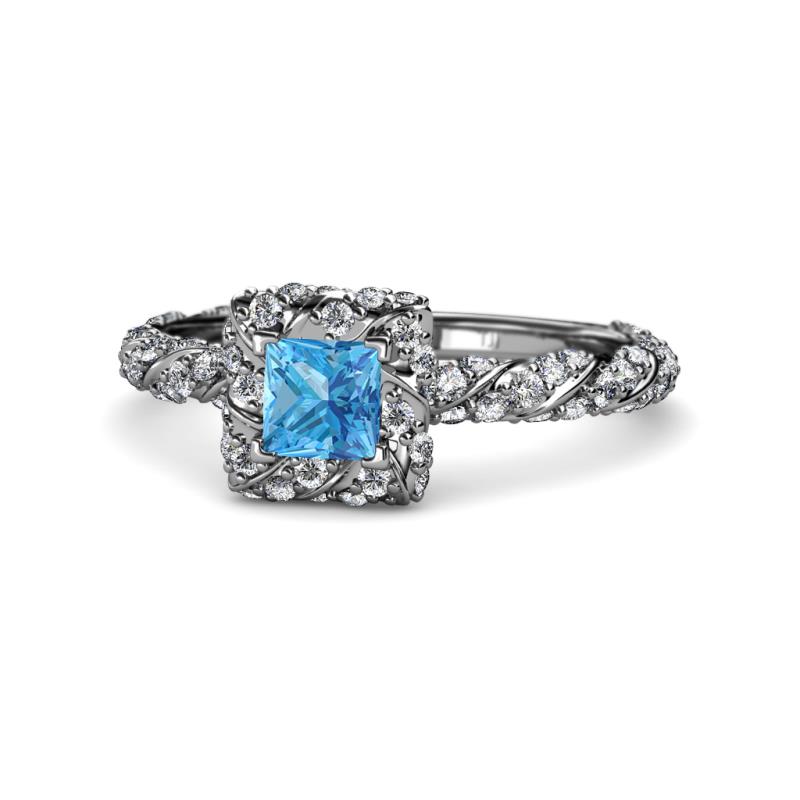 Allene Signature Princess Cut Halo Engagement Ring 