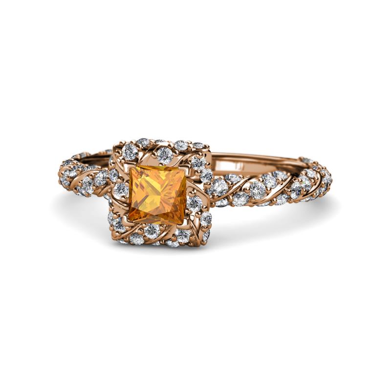 Allene Signature Princess Cut Halo Engagement Ring 