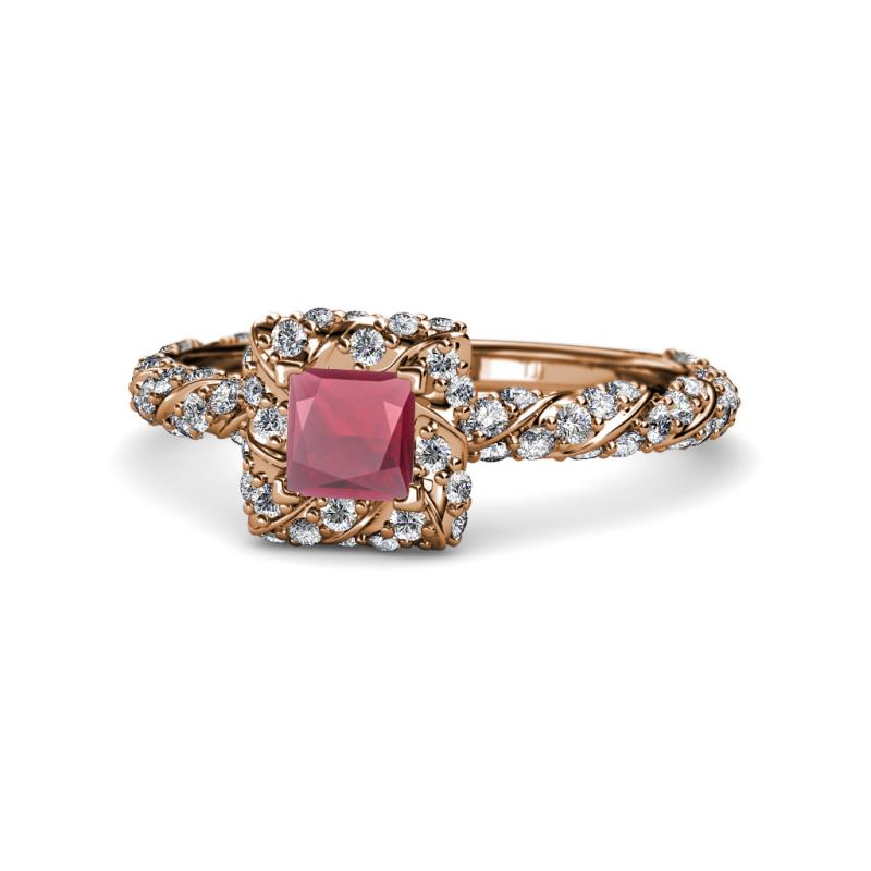 Allene Signature Princess Cut Halo Engagement Ring 