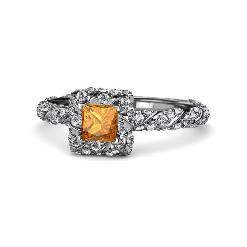 Allene Signature Princess Cut Halo Engagement Ring 
