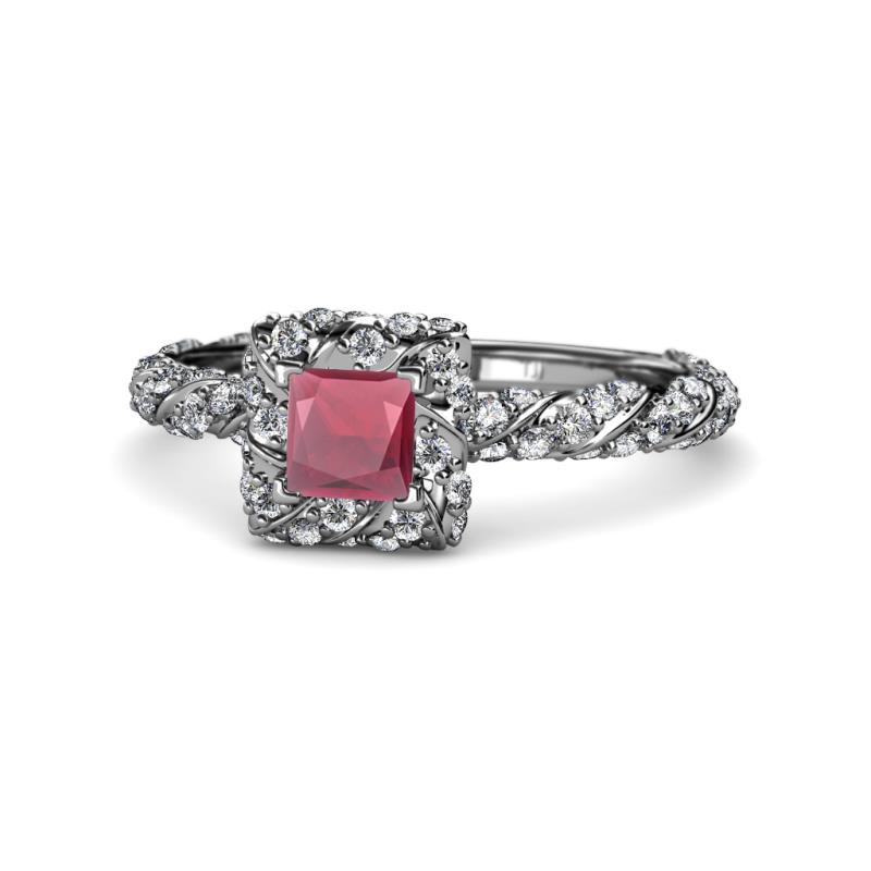 Allene Signature Princess Cut Halo Engagement Ring 