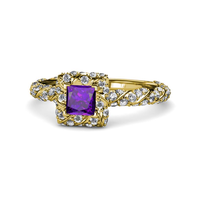 Allene Signature Princess Cut Halo Engagement Ring 