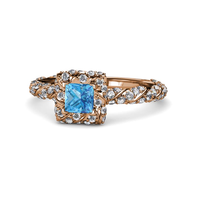 Allene Signature Princess Cut Halo Engagement Ring 