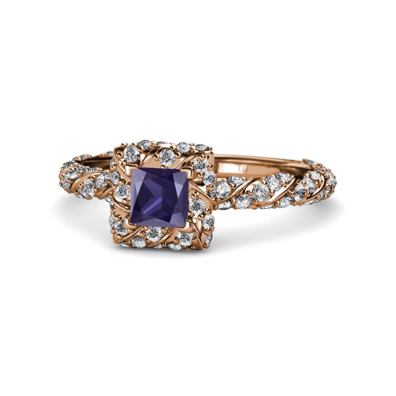 Allene Signature Princess Cut Halo Engagement Ring 