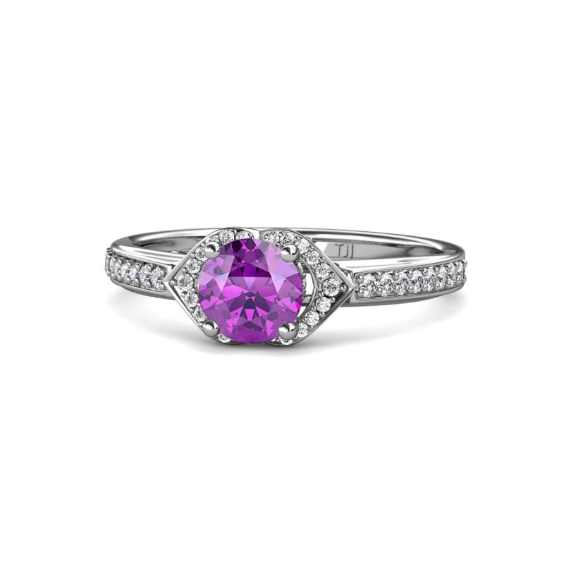 Analia Signature Amethyst and Diamond Engagement Ring 