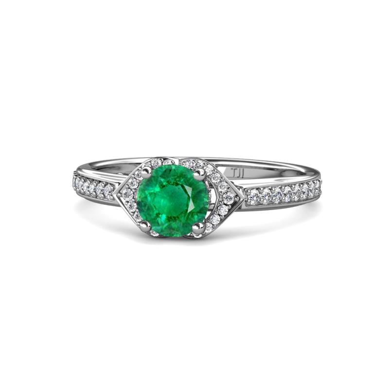 Analia Signature Emerald and Diamond Engagement Ring 