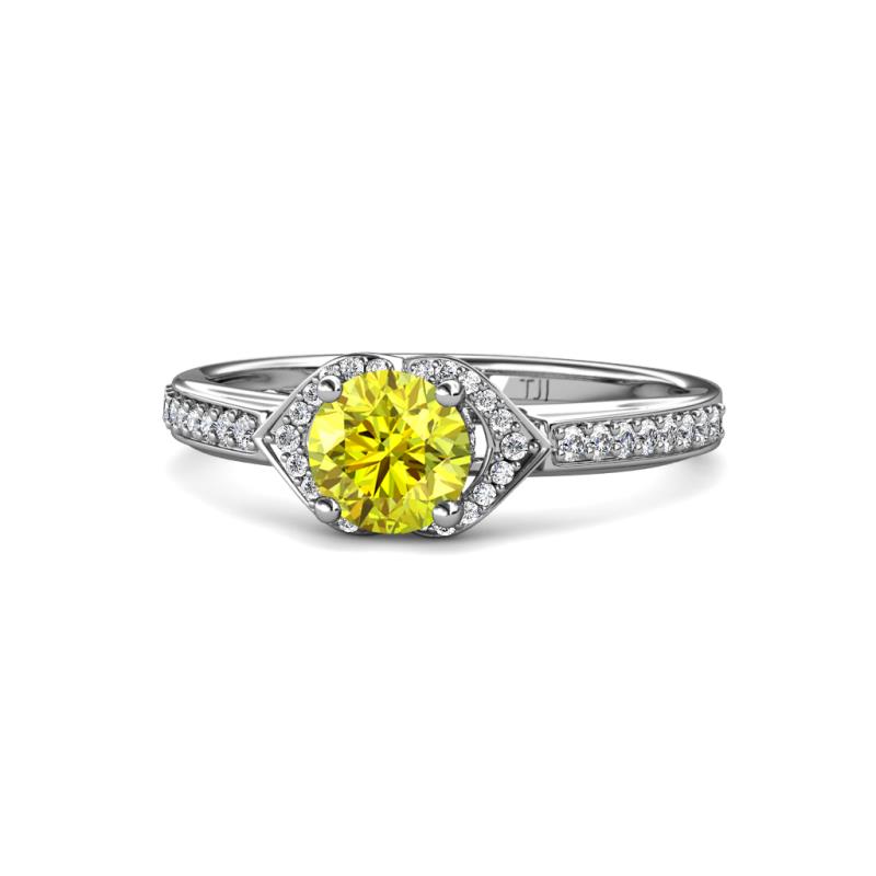 Analia Signature Yellow and White Diamond Engagement Ring 