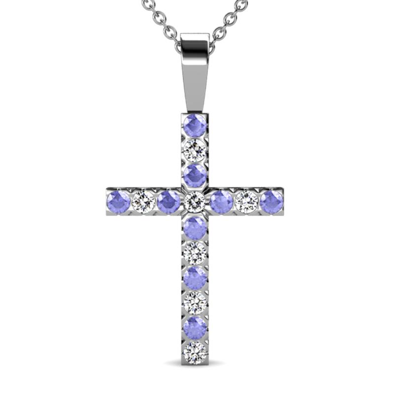 Aja Tanzanite and Diamond Cross Pendant 
