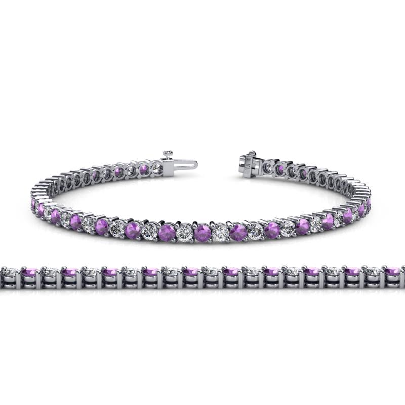 Lauren (2.7mm) Amethyst and Diamond Tennis Bracelet 