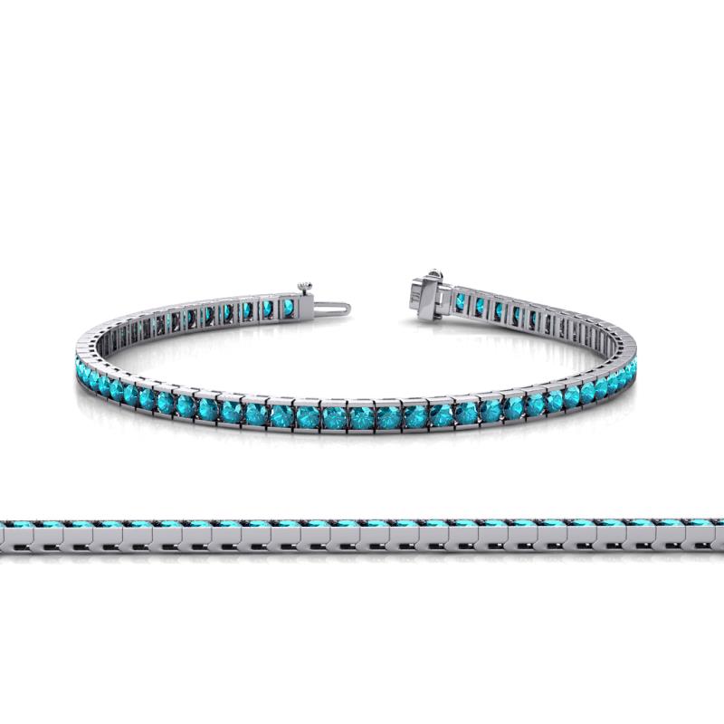 Abril 2.00 mm London Blue Topaz Eternity Tennis Bracelet 