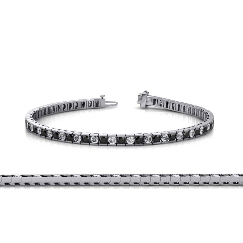 Abril 2.00 mm Black and White Diamond Eternity Tennis Bracelet 