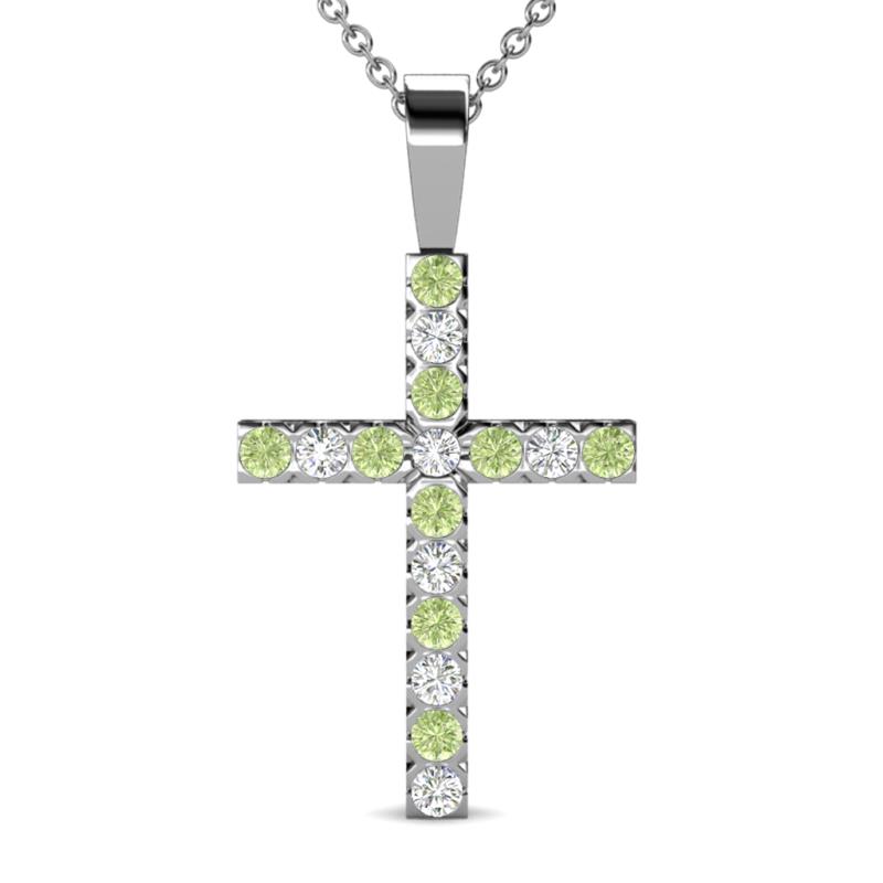 Aja Peridot and Diamond Cross Pendant 