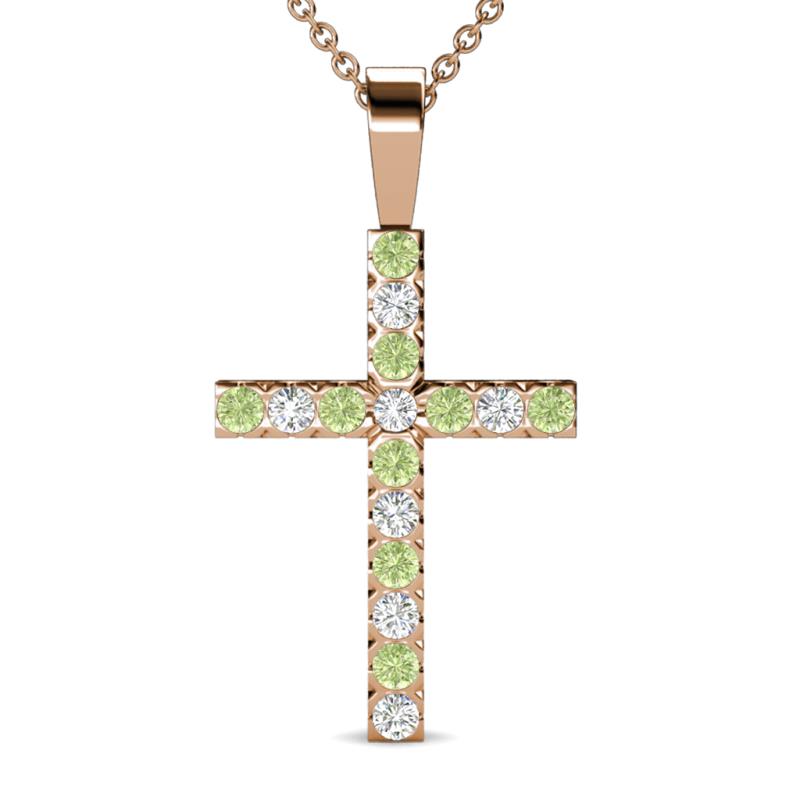 Aja Peridot and Diamond Cross Pendant 