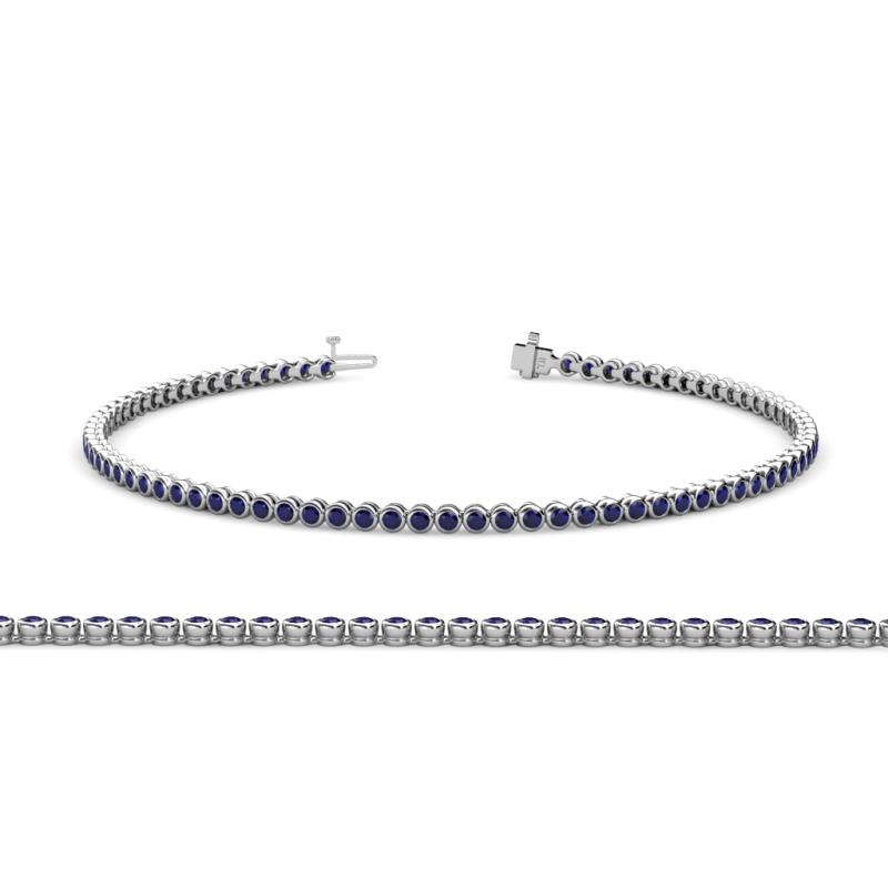 Quon (2mm) Blue Sapphire Tennis Bracelet 