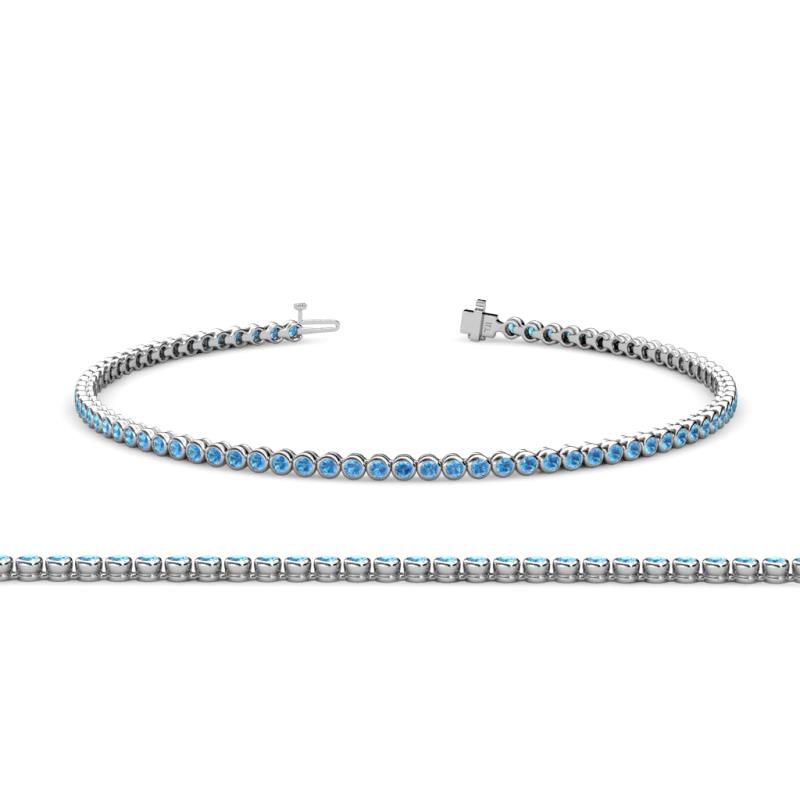 Quon (2mm) Blue Topaz Tennis Bracelet 