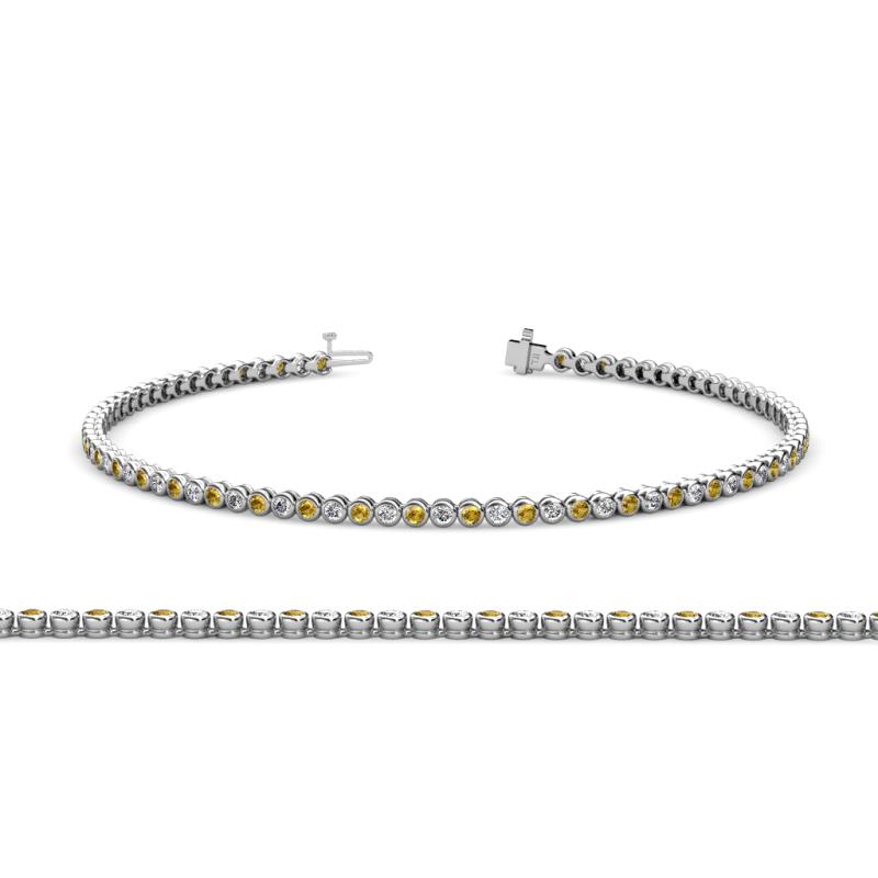 Quon (2mm) Citrine and Diamond Tennis Bracelet 