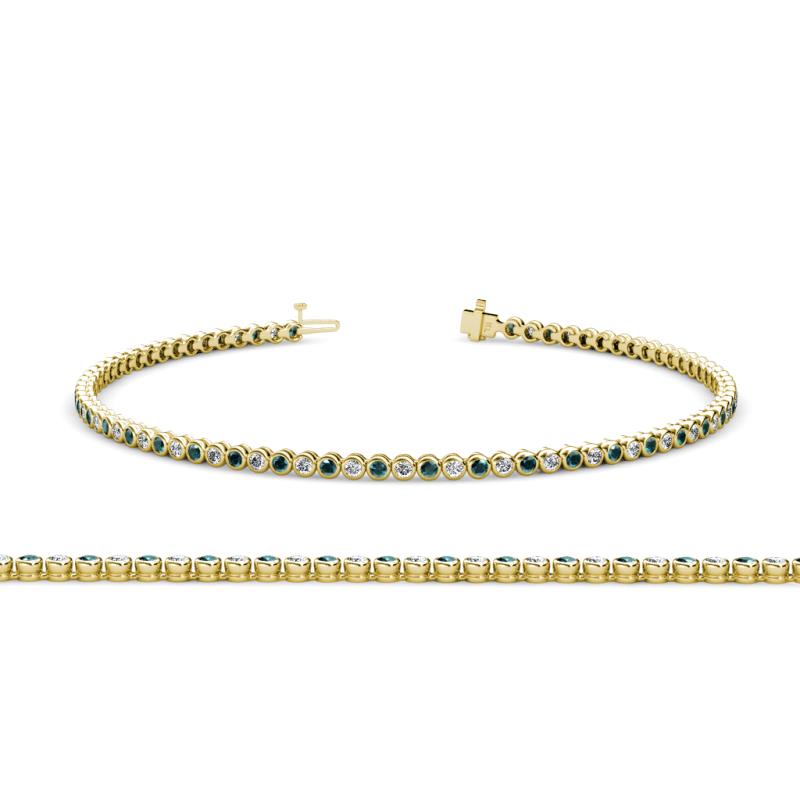 Quon (2mm) Blue and White Diamond Tennis Bracelet 