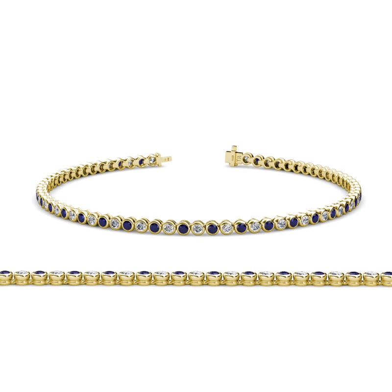 Quon Blue Sapphire and Diamond Tennis Bracelet 