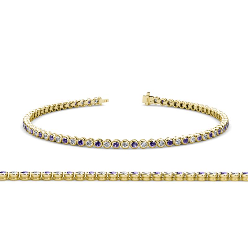 Quon Iolite and Diamond Tennis Bracelet 