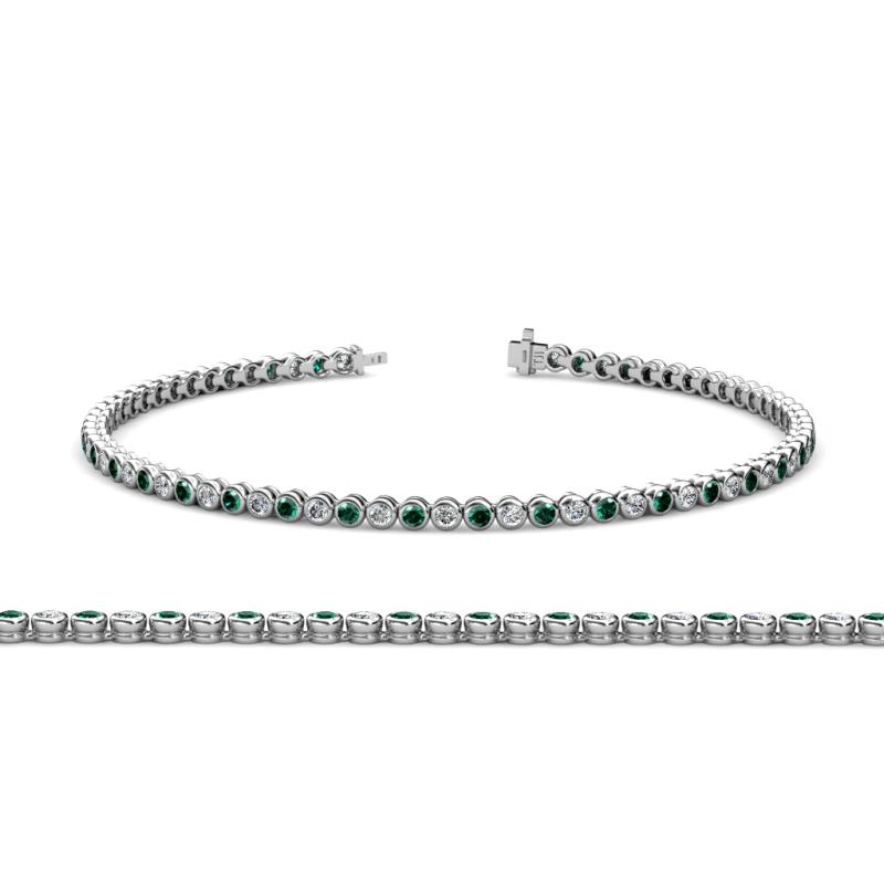 Quon Emerald and Diamond Tennis Bracelet 