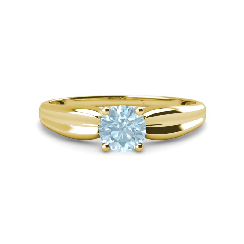 Kelila 6.50 mm Round Aquamarine Solitaire Engagement Ring 