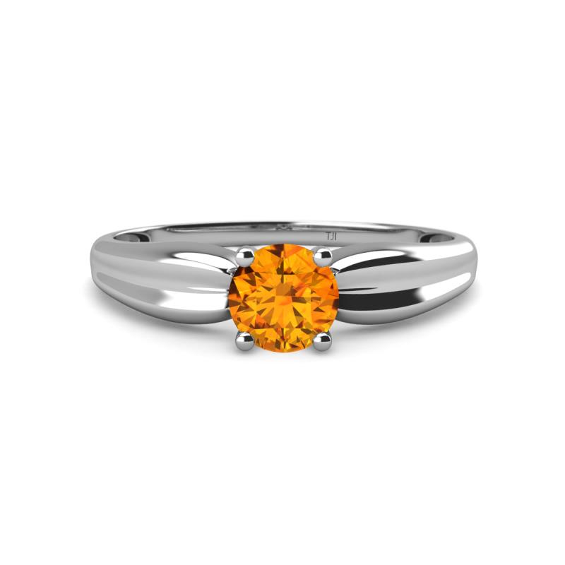 Kelila 6.50 mm Round Citrine Solitaire Engagement Ring 