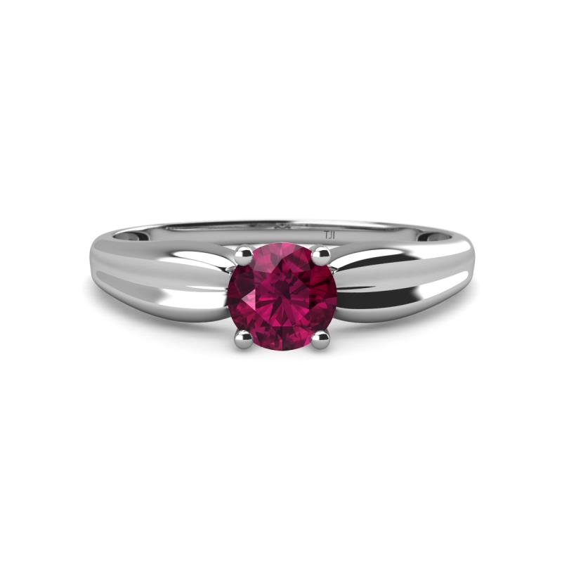 Kelila 6.50 mm Round Rhodolite Garnet Solitaire Engagement Ring 