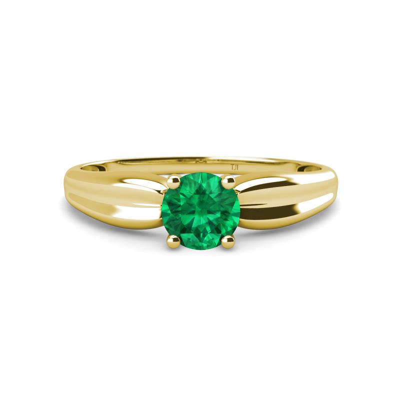 Kelila 6.00 mm Round Emerald Solitaire Engagement Ring 