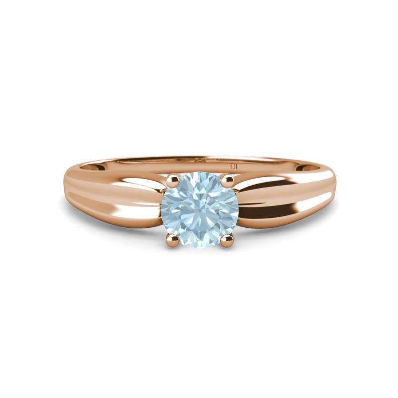 Kelila 6.50 mm Round Aquamarine Solitaire Engagement Ring 