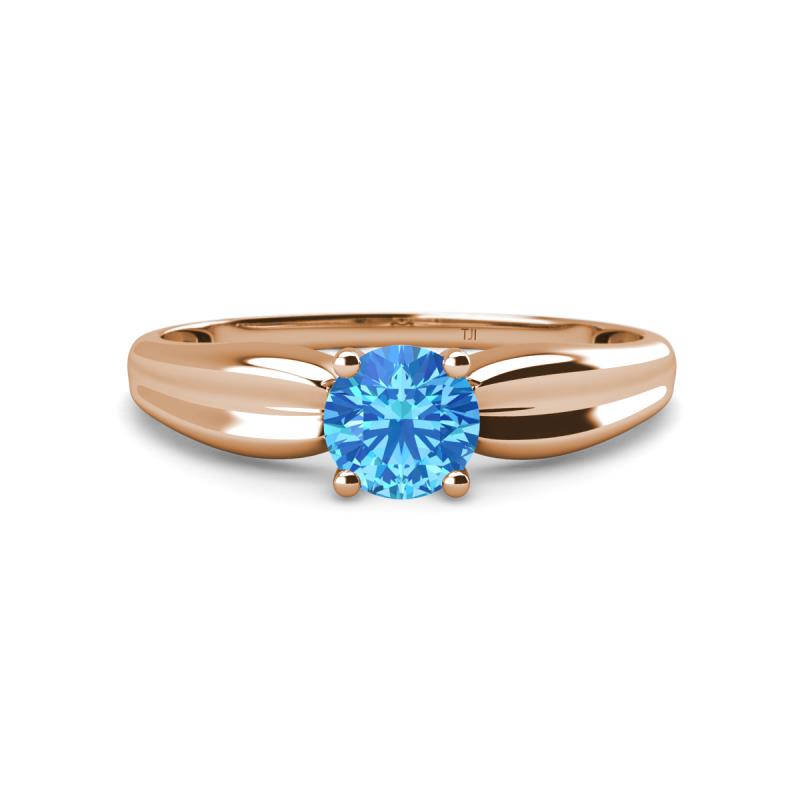 Kelila 6.50 mm Round Blue Topaz Solitaire Engagement Ring 