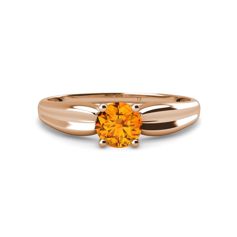 Kelila 6.50 mm Round Citrine Solitaire Engagement Ring 